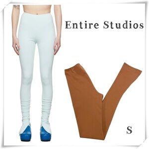 ENTIRE Studios Slice Split Hem Leggings Tights in Rustic Orange Size S